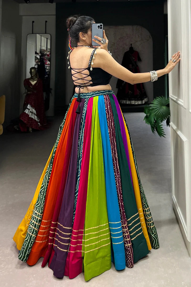 Fully Stitched Multi Color Chaniya Choli For Navratri