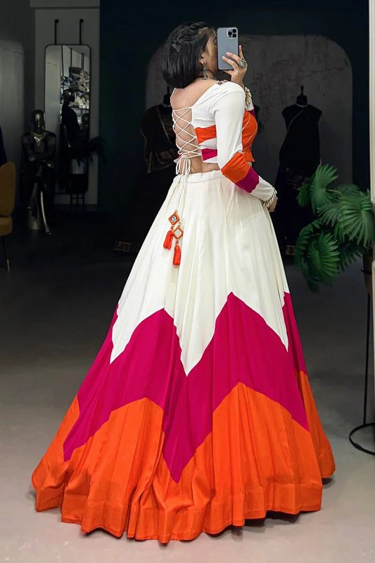 Rayon Cotton Fully Stitched Lehenga Choli For Navratri