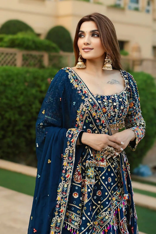 Prachi Solanki Multi Color Chaniya Choli For Garba