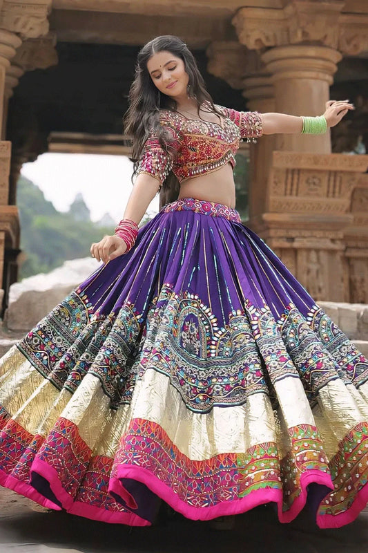 Traditional Navratri Special Chaniya Choli With Heavy Mirror Work