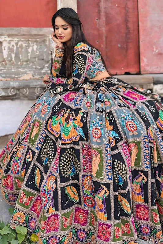 Designer Digital Print Ghagra Choli For Garba Night