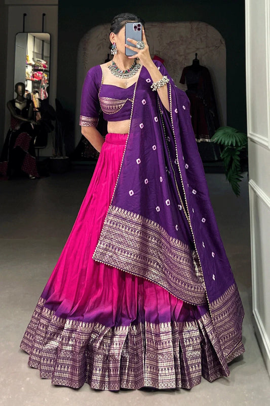 Fully Stitched Pink Lehenga Choli For Wedding Function