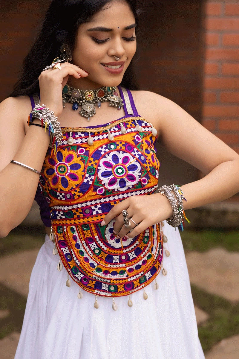 Fully Stitched Gamthi Work Lehenga Choli For Dandiya Night