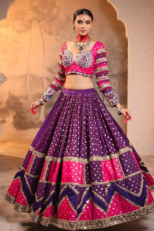 Real Mirror Work Heavy Flair Lehenga Choli For Garba Night