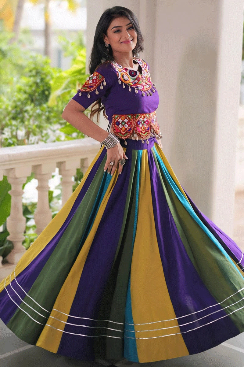 Fully Stitched Multicolor Ghagra Choli For Navratri