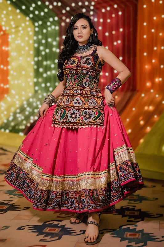 Fully Stitched Gamthi Work Chaniya Choli For Navratri
