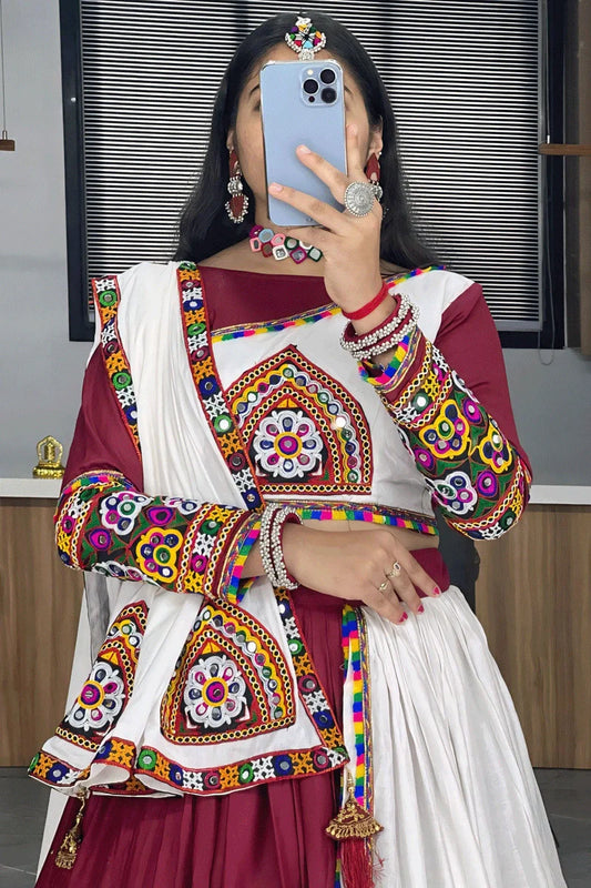 Designer Ready To Wear Gamthi Work Lehenga Choli For Navratri