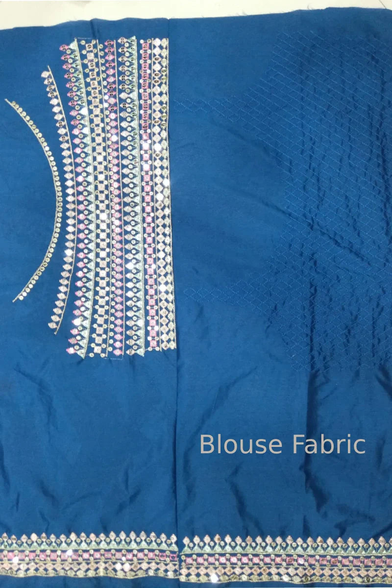 Embroidery Work Blue Colour Lehenga Choli For Sister Wedding