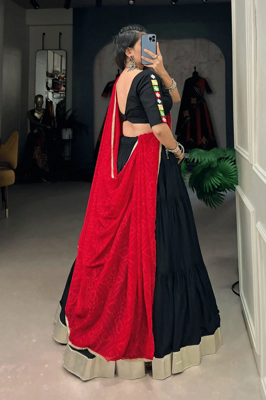 Ready To Wear Black Colour Chaniya Choli For Wedding