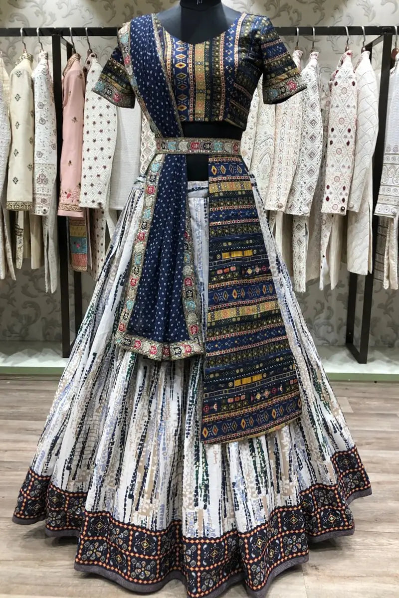 Buy The Latest White Lehenga For Garba Dance