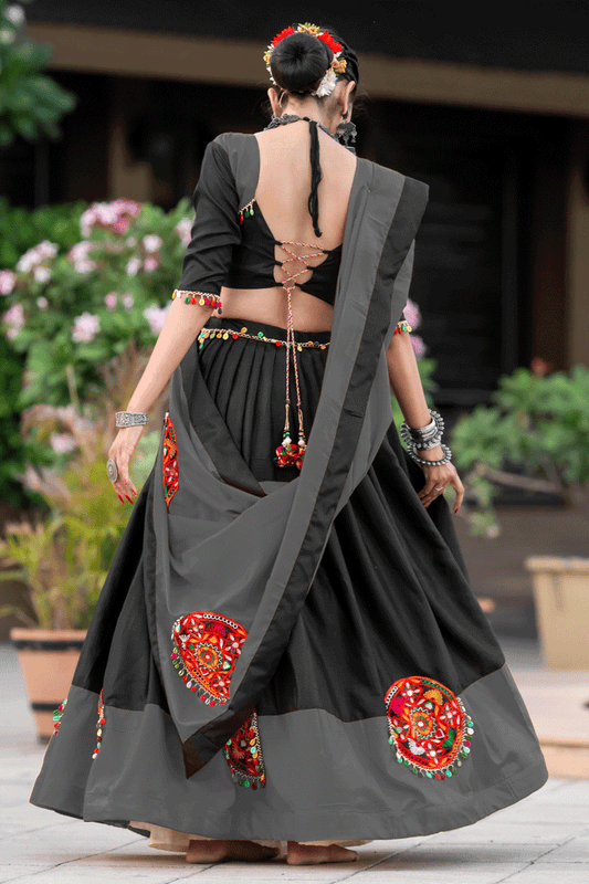 Pure Cotton Black Chaniya Choli For Navratri