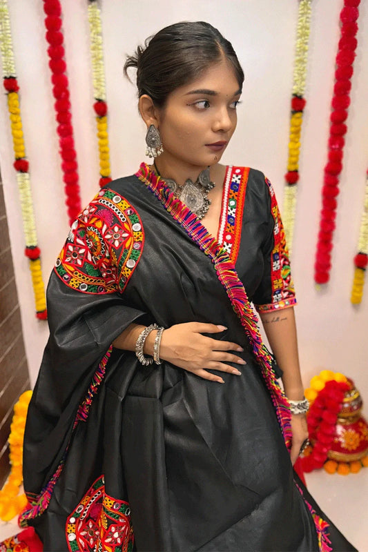 Traditional Gamthi Work Fully Stitched Chaniya Choli