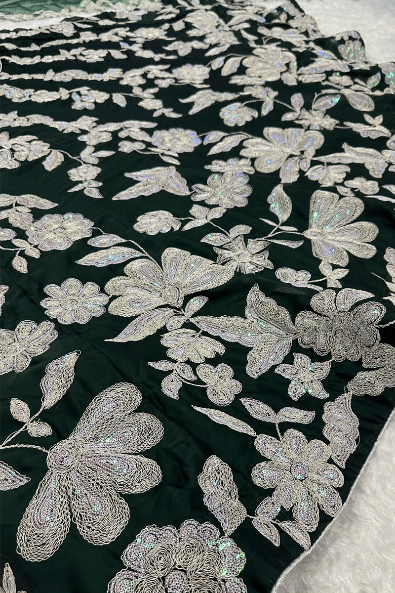 Flower Designer Green Colour Lehenga For Sangeet