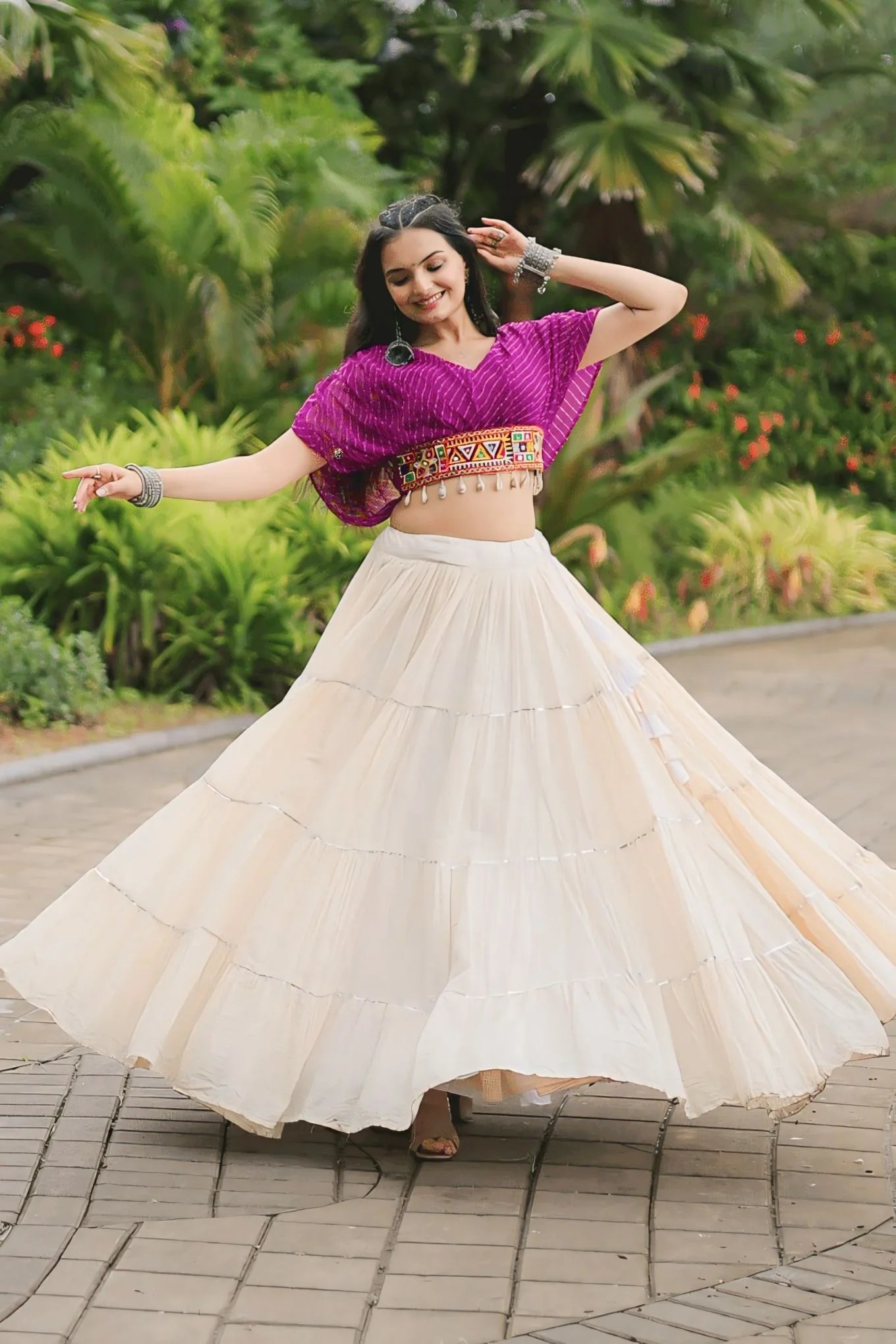 Heavy Flared Cotton Lehenga Choli For Navratri Special