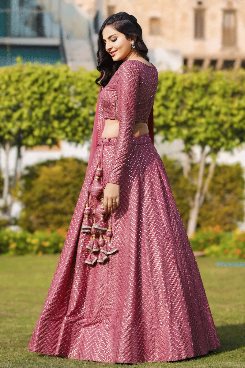 Sequence Work Pink Colour Chaniya Choli For Sangeet