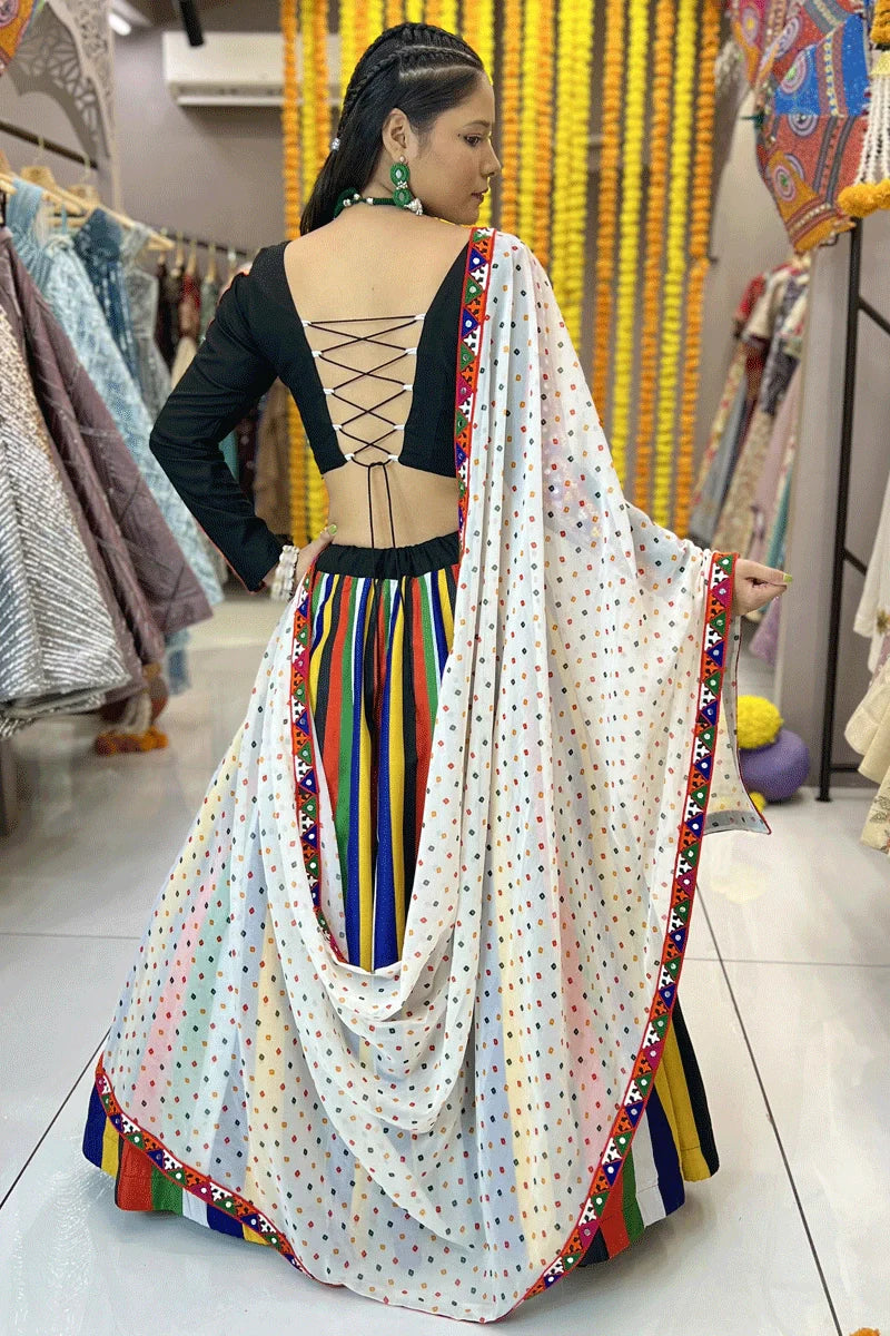 Navratri Special Multi Colour Lehenga With Full Sleeve Blouse