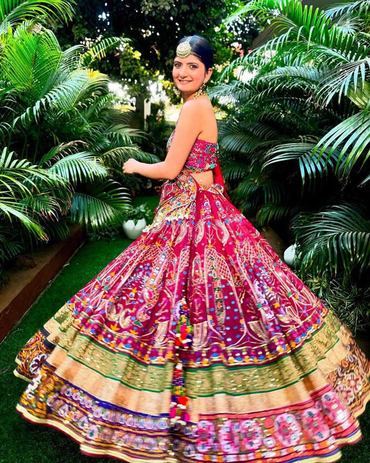 Navratri Special Designer Lehenga Choli Set | Heavy Muslin Cotton with Digital Print, Real Mirror Work & Handwork Dupatta