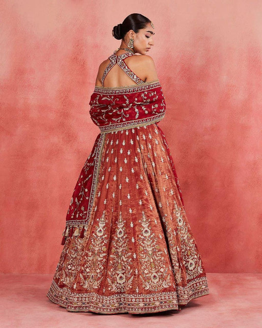 Luxury Rolex Silk Bridal Lehenga with Embroidery, Dori And Sequins, Organza Silk Blouse and Dupatta, Perfect for Wedding & Festive Wear