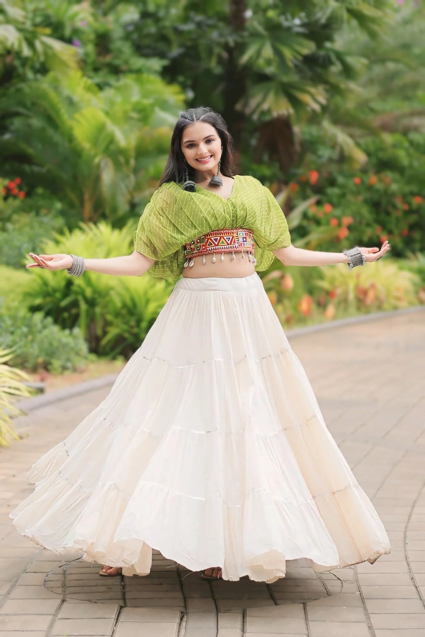 Heavy Flared Cotton Lehenga Choli For Navratri Special