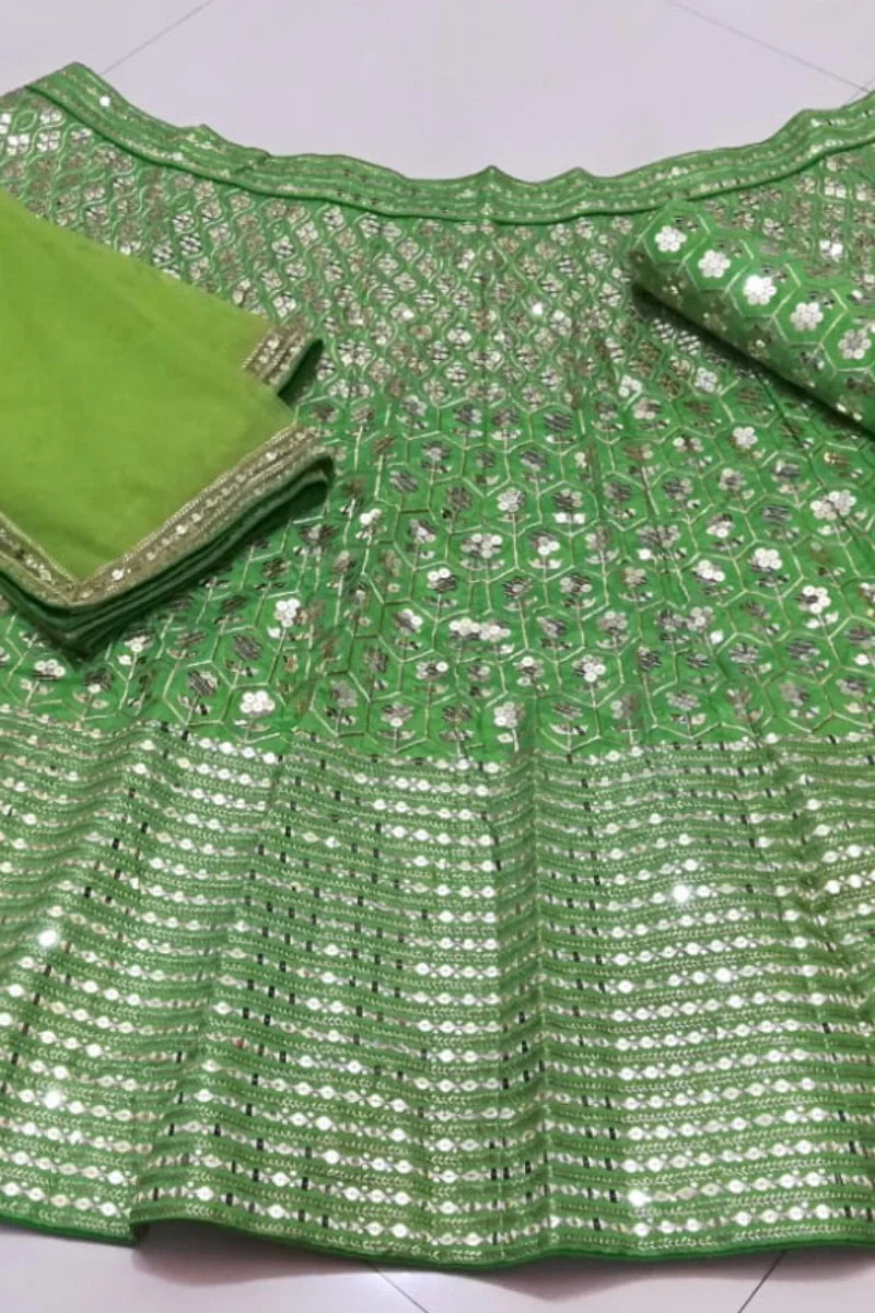 Debinna Bonnerjee Green Colour Lehenga Choli For Wedding