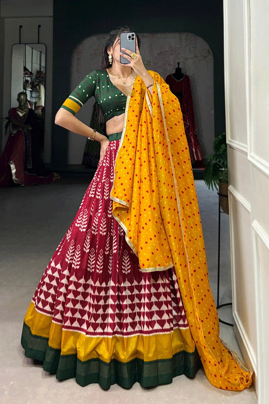 Multi Color Silk Lehenga For Wedding Function