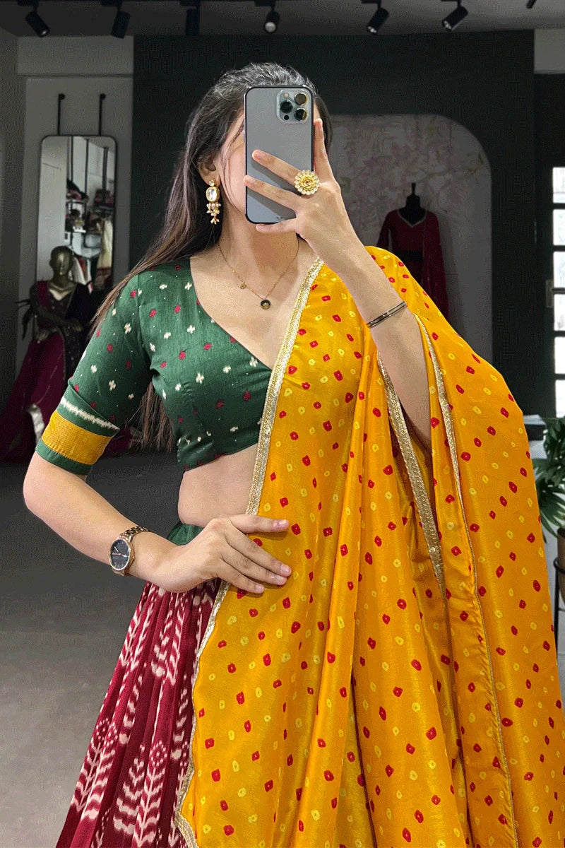 Multi Color Silk Lehenga For Wedding Function