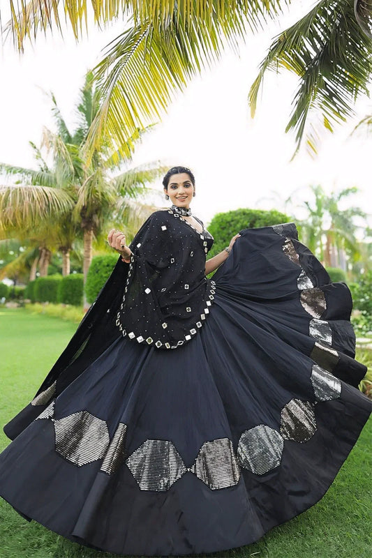 Prachi Solanki Fully Stitched Black Chaniya Choli For Navratri