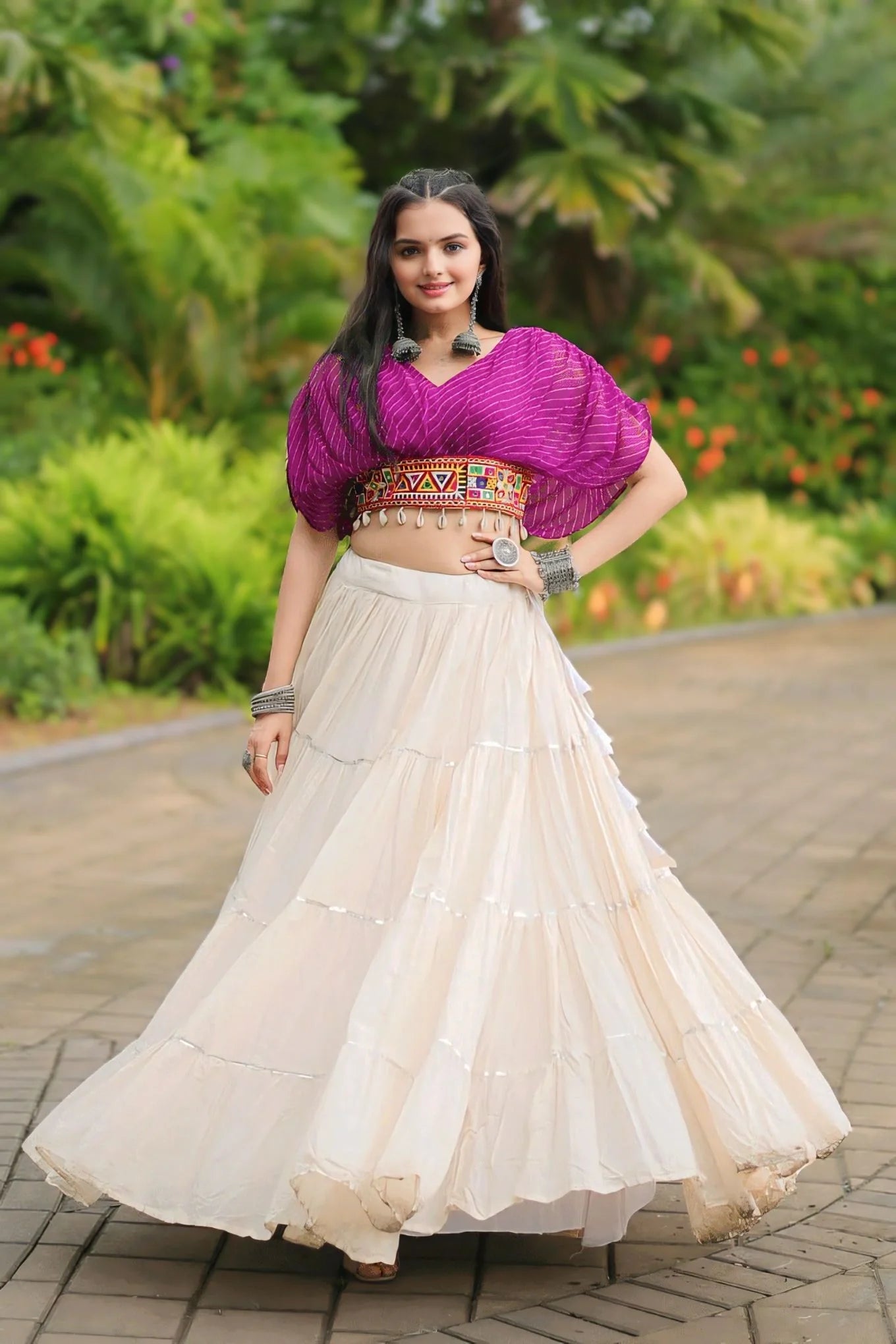 Heavy Flared Cotton Lehenga Choli For Navratri Special