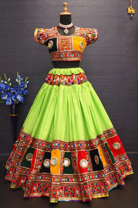 Heavy Gamthi Work Chaniya Choli For Navratri