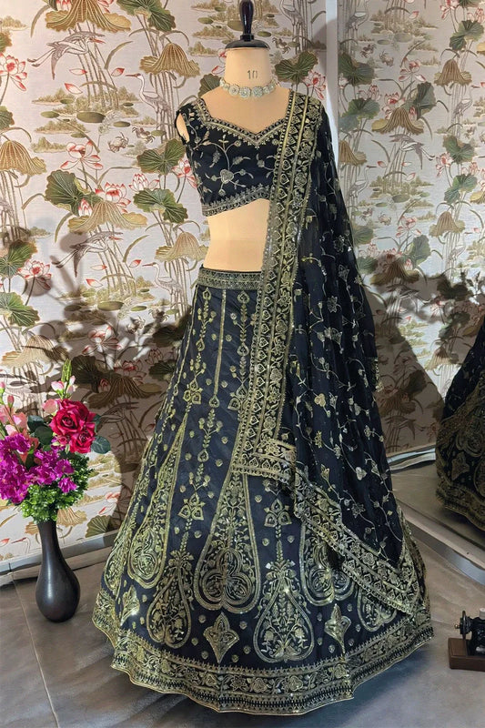 Actress Tamannaah Bhatia Black Lehenga For Wedding
