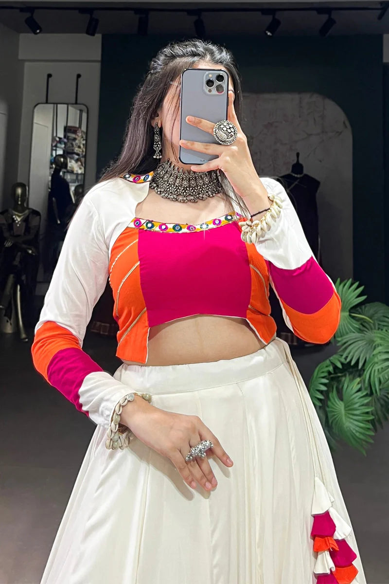 Rayon Cotton Fully Stitched Lehenga Choli For Navratri