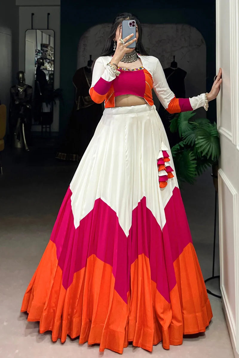Rayon Cotton Fully Stitched Lehenga Choli For Navratri