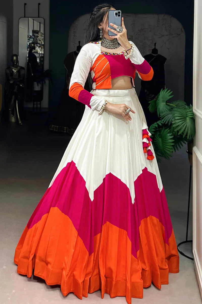 Rayon Cotton Fully Stitched Lehenga Choli For Navratri