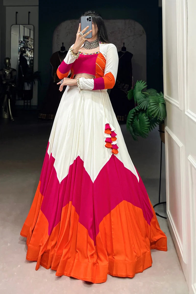 Rayon Cotton Fully Stitched Lehenga Choli For Navratri