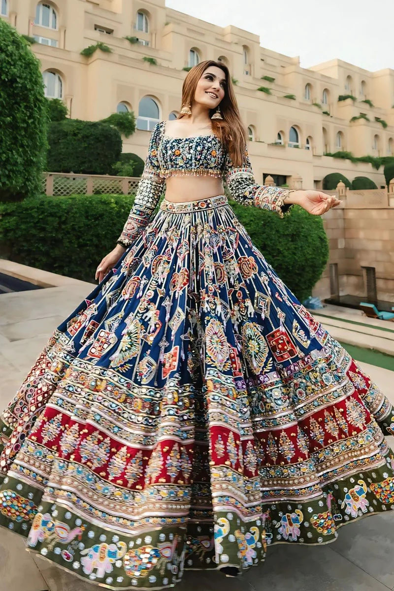 Prachi Solanki Multi Color Chaniya Choli For Garba