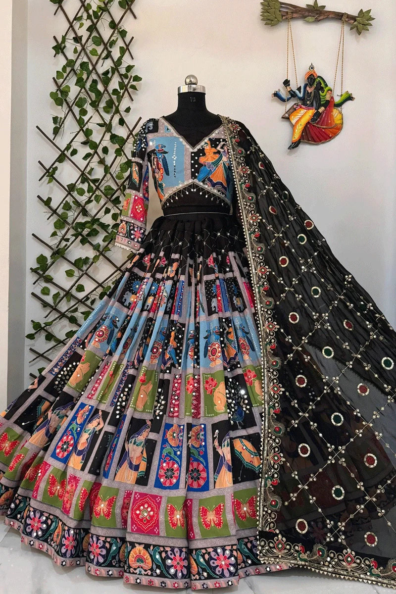 Designer Digital Print Ghagra Choli For Garba Night