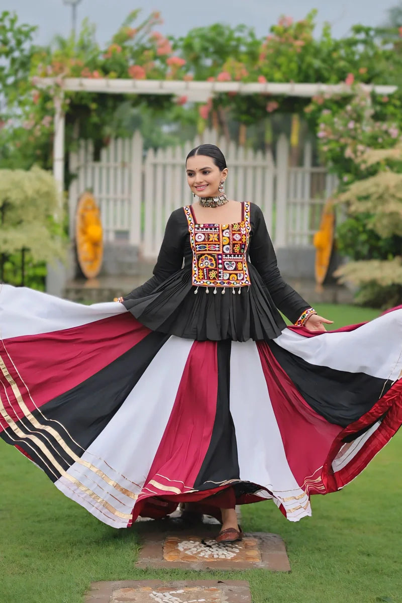 Kediya Style Fully Stitched Multi Color Chaniya Choli