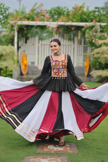 Kediya Style Fully Stitched Multi Color Chaniya Choli