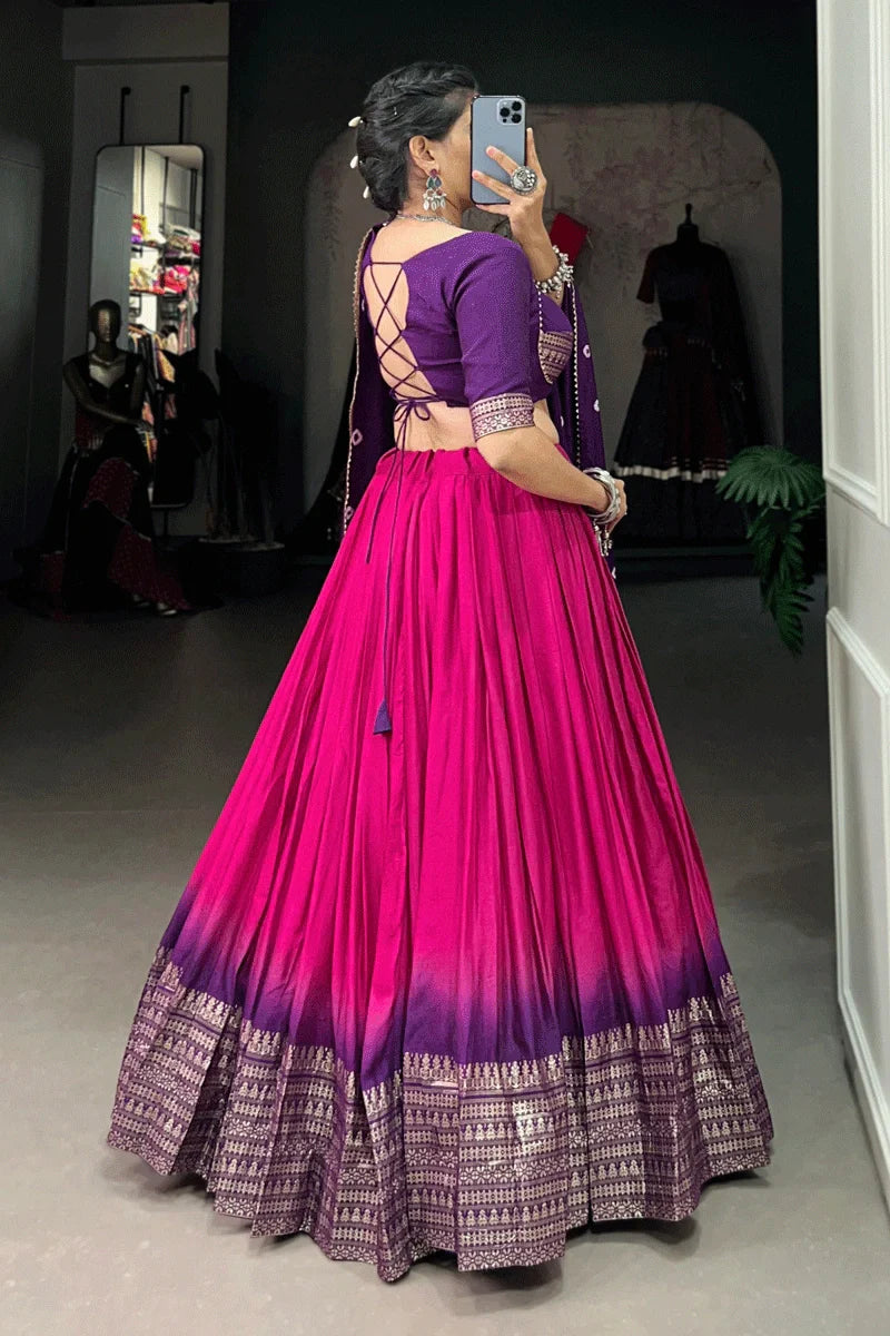Fully Stitched Pink Lehenga Choli For Wedding Function