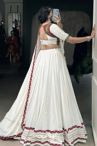 Navratri Special White Color Gharga Choli