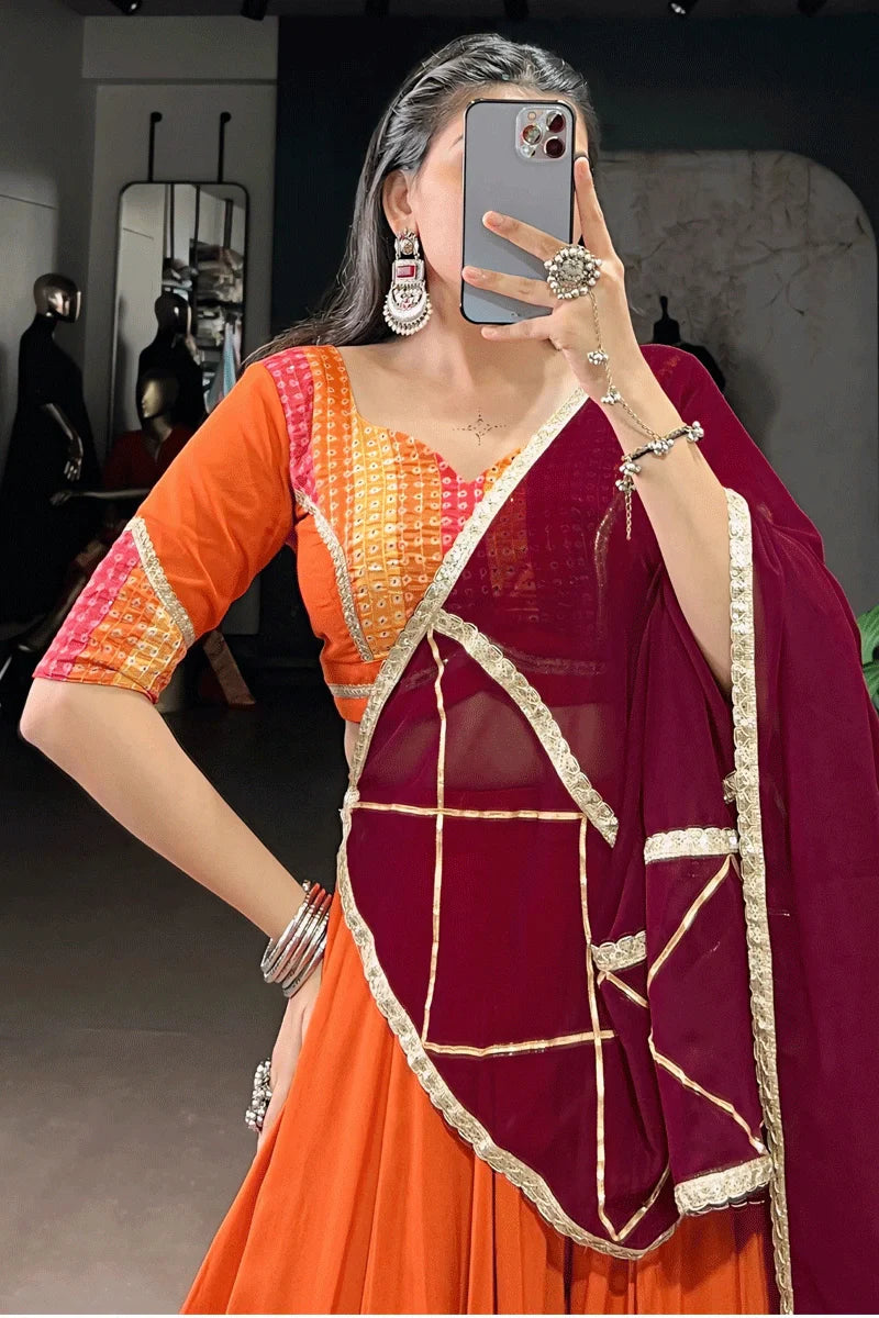 Designer Backless Blouse Lehenga Choli For Dandiya Night