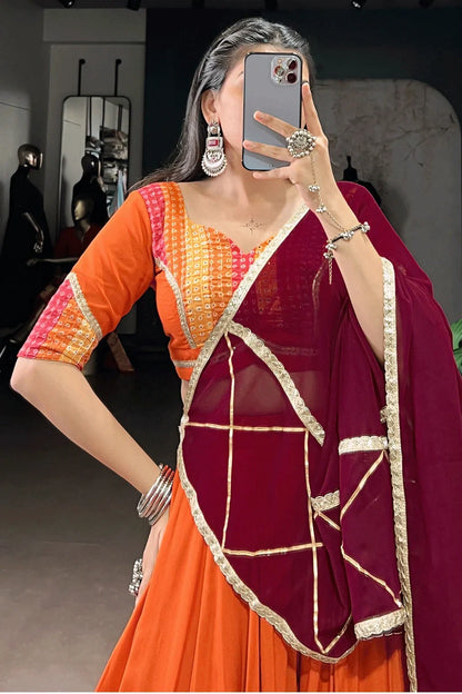 Designer Backless Blouse Lehenga Choli For Dandiya Night