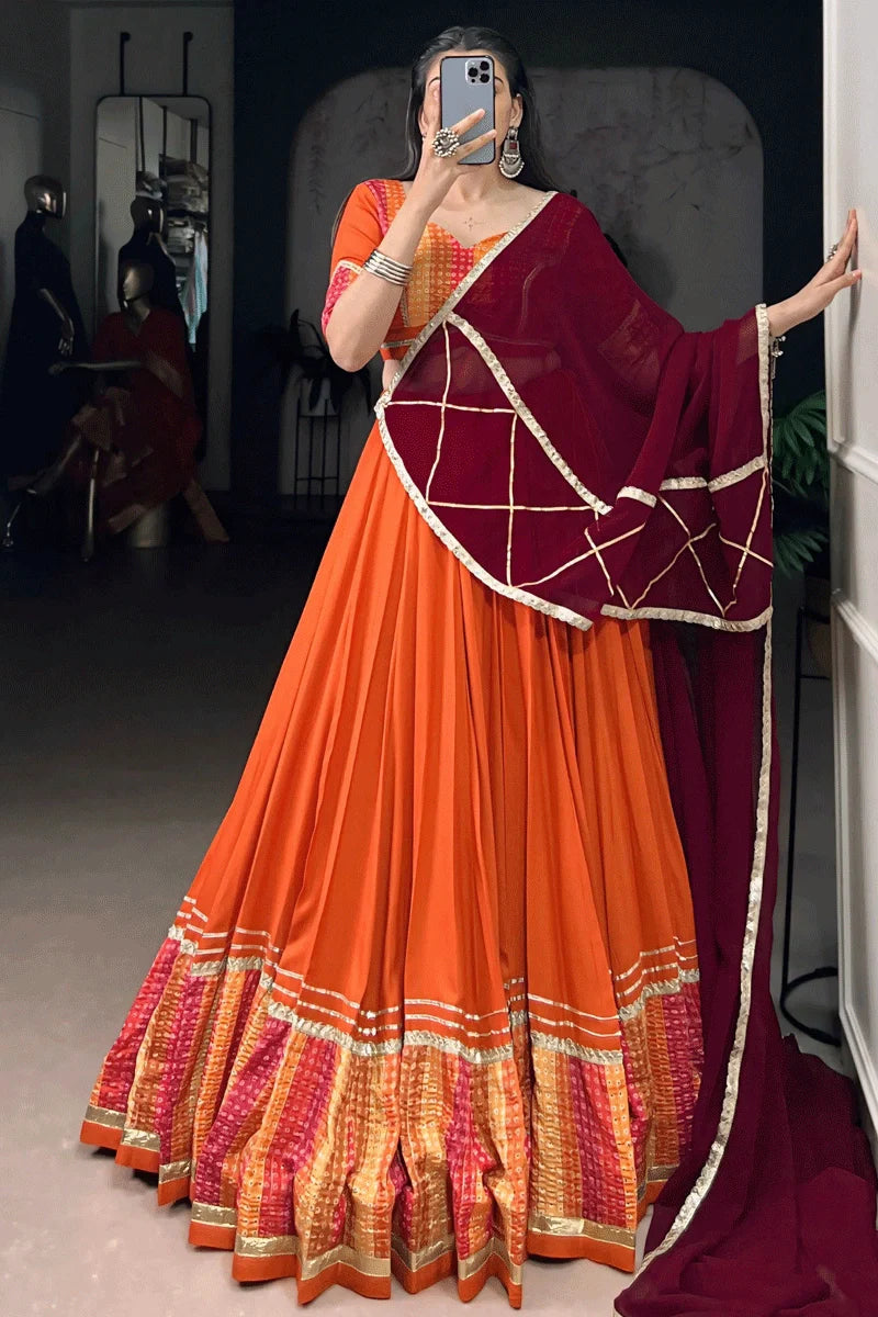 Designer Backless Blouse Lehenga Choli For Dandiya Night