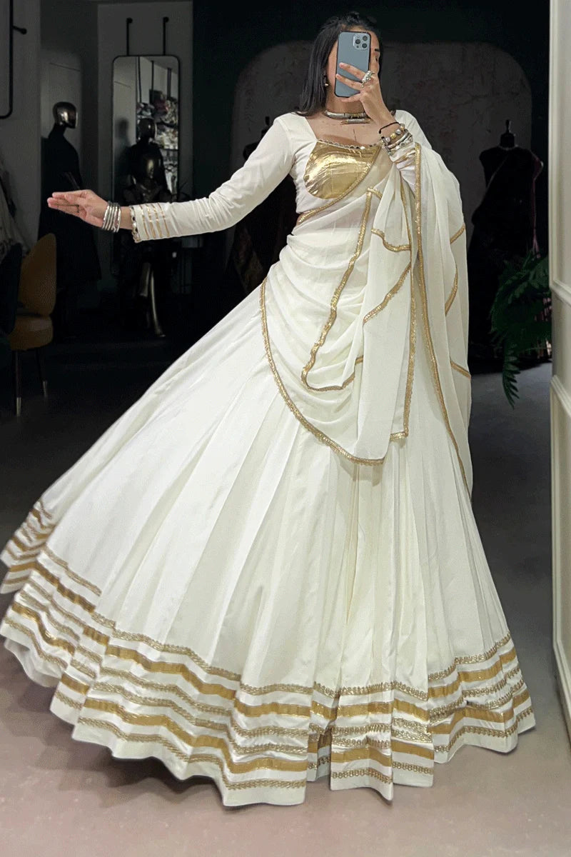 Pure Rayon  Fully White Chaniya Choli For Navratri Fastival