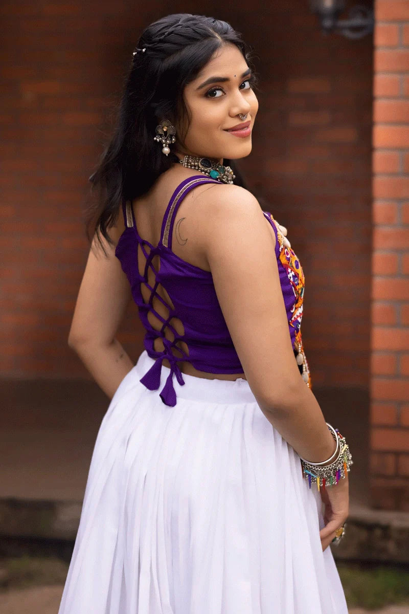 Fully Stitched Gamthi Work Lehenga Choli For Dandiya Night