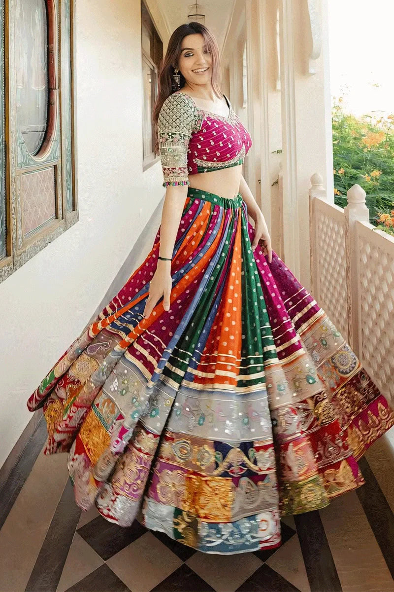 Traditional Prachi Solanki Multicolor Chaniya Choli For Navratri