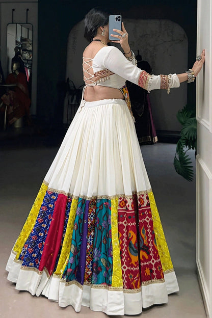 Designer Backless Blouse With Kodi Work Lehenga Choli For Navratri
