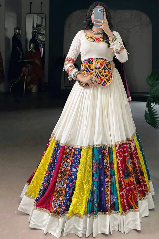 Designer Backless Blouse With Kodi Work Lehenga Choli For Navratri