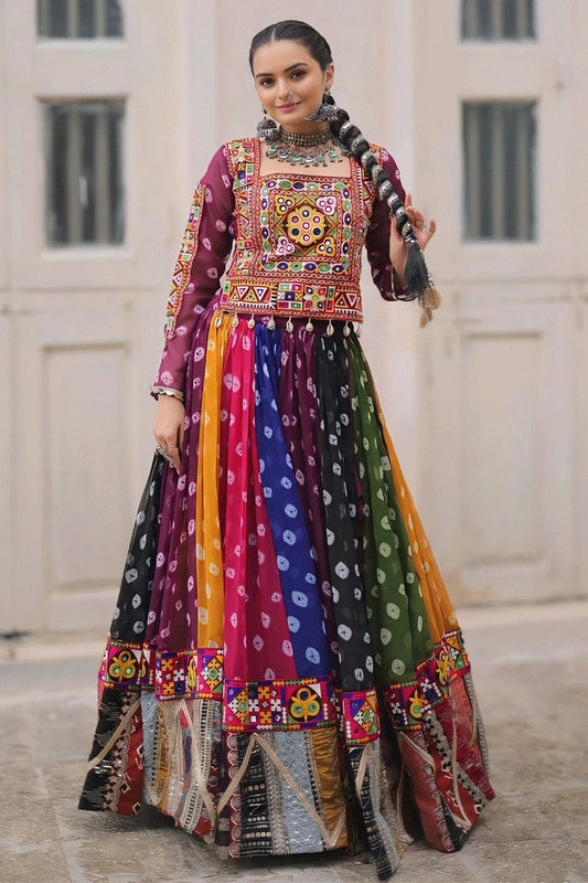 Fully Stitched Bandhani Print Lehenga choli For Navaratri