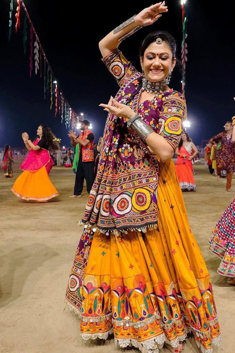 Navratri Special Digital Print With Real Mirror Work Lehenga Choli